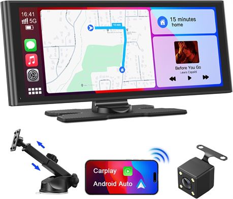 9.26" Wireless CarPlay Android Auto Screen with GPS & Voice Control