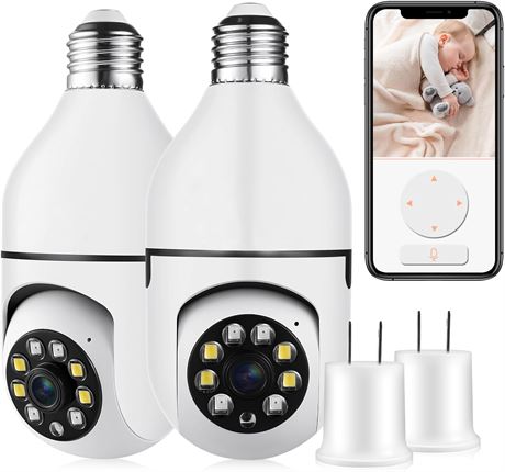 Security Camera 2 Pack Wireless WiFi IP Camera 360  Motion Audio