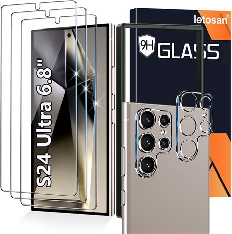 3+2 films verre trempé Samsung S24 Ultra, HD, empreinte compatible
