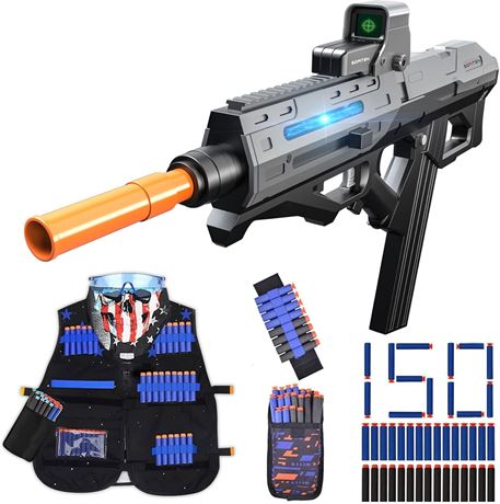 sofiten Toy Gun: Automatic Sniper Rifle with Tactical Vest Kit, 150 Darts