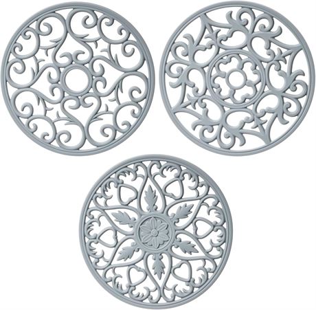 Dessous de plat silicone 3 sets antidérapants épais pour casseroles et plats