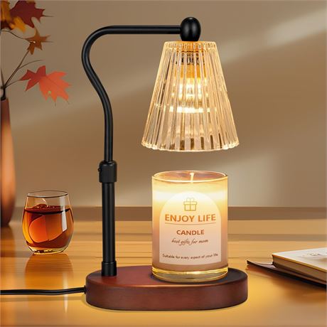 Seenlast Candle Warmer Lamp with Timer & Adjustable Height, Vintage Style