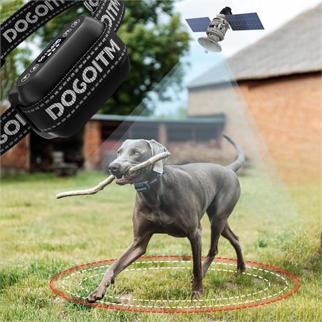 GPS Wireless Dog Fence Collar with AI Smart Signal Outdoor Only