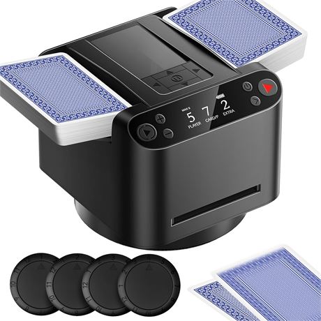 Cardflow 360 Rechargeable Automatic Card Shuffler & Dealer for 1-2 Decks