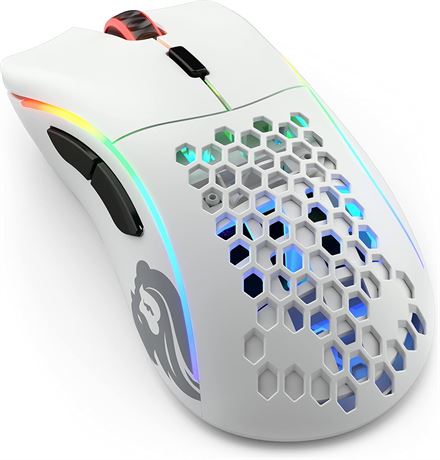 Glorious Model D Wireless Minus Gaming Mouse, Ultralight, Matte White