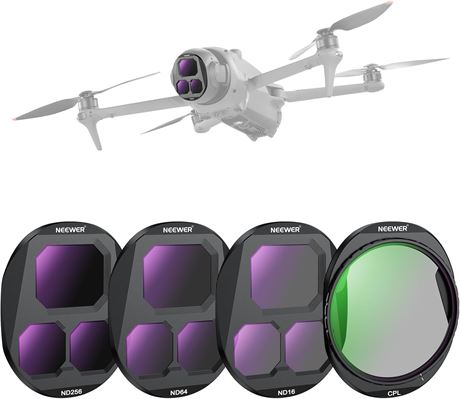 NEEWER Lot de 4 filtres CPL/ND pour DJI Mavic 4 Pro ND16/64/256