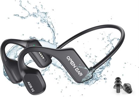 MTOXW Bone Conduction Bluetooth 5.3 Headphones 16G MP3 IP68 Waterproof Sports