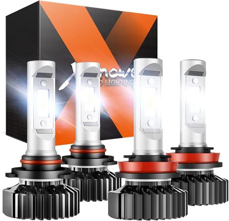 SEALIGHT H11 9005 LED Headlight Bulbs 80000Lm CSP 6000K IP67 Pack of 4