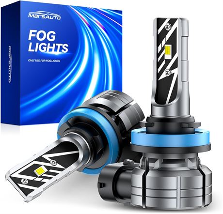 Marsauto 2-Pack H11/H16/H8 LED Fog Light Bulbs, 12000LM, 6500K White, CSP 5530