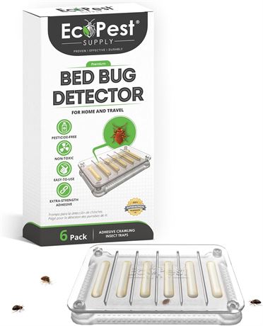 Bed Bug Detector Traps, 6-Pack Early Detection Indoor Pest Control Monitors