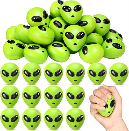 Wettarn 24 Pcs Mini Alien Stress Relief Balls - PU Fidget Toys Christmas