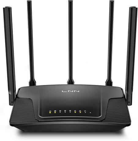 LNN Wi-Fi 6 Router 3000Mbps Dual-Band 20+ Devices 2000 Sq Ft FCC Certified