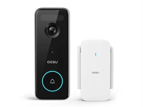 Battery Wireless Video Doorbell 5MP 166° View 8GB Storage No Monthly Fee