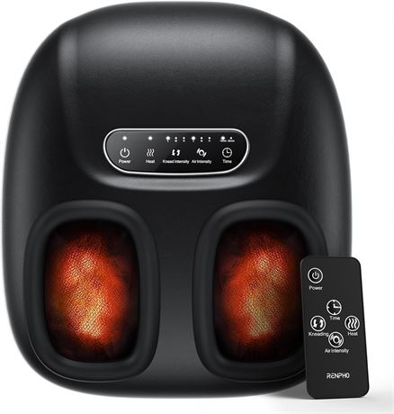 RENPHO Shiatsu Foot Massager with Heat, Remote for Plantar Fasciitis