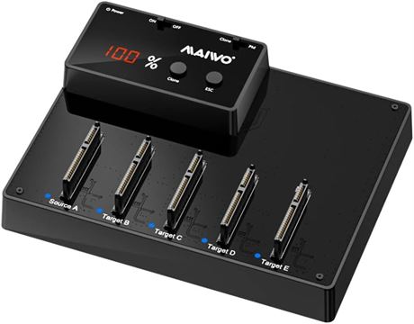 MAIWO 5-Bay Docking Station for 2.5in SATA SSD/HDD, 1:4 Clone, 30TB