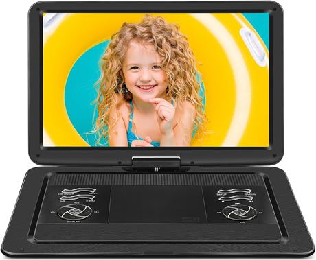 Lecteur DVD portable HotHat 17.1" écran HD 6h USB/SD/TV out
