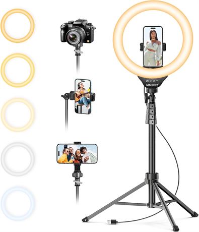 Anneau Lumineux UBeesize 12" avec Trépied, Selfie & Live Streaming