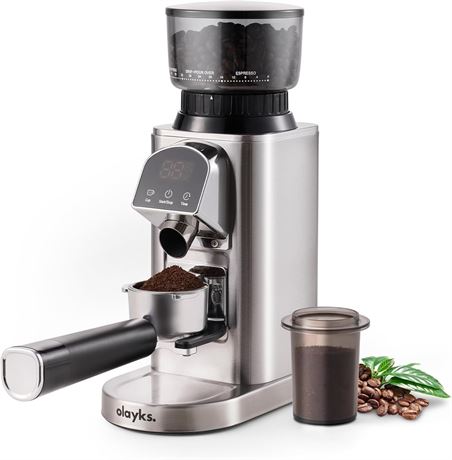 Conical Burr Grinder with Timer, 48 Settings for Espresso/Drip/French-Press