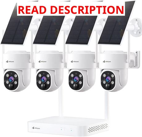 Kittyhok Solar Security Camera System 4PCS 2K NVR No Fees