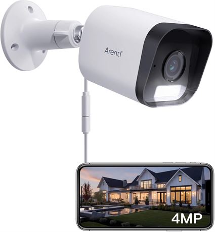 Caméra extérieure Arenti 2.5K, alarme, audio, vision couleur, Alexa