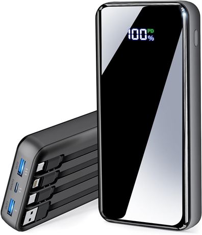 Power Bank 50000mAh Battery Pack, 22.5W Fast Charge, 6 Outputs, LED Display
