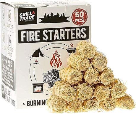 Grill Trade Firestarters, 50 pcs, Eco-Friendly Waterproof