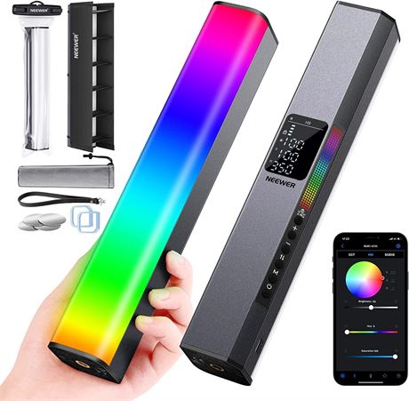 Lumière Vidéo LED Neewer RGB, Contrôle APP, 3200K~5600K, 17 Scènes