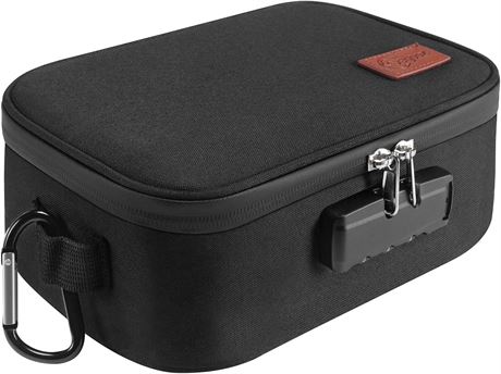 Large Smell Proof Bag with Lock, Waterproof Travel Storage Case, Black