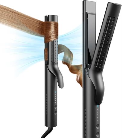 TYMO Airflow 2.0 2-in-1 Curling & Flat Iron, Ionic, Dual Voltage, Black