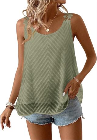 Haut femme Falechay XL sans manches vert clair bohème chic été élégant