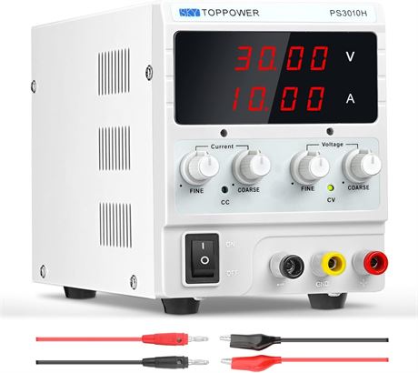 30V 10A Variable DC Bench Power Supply with LED Display