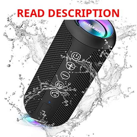 Enceinte Bluetooth Ortizan IPX7 Étanche LED 24W Son Stéréo 30h