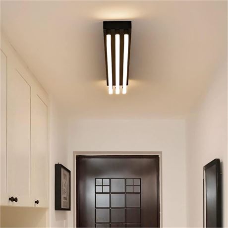 Modern LED Semi-Flush Ceiling Light Minimalist Long Strip Fixture