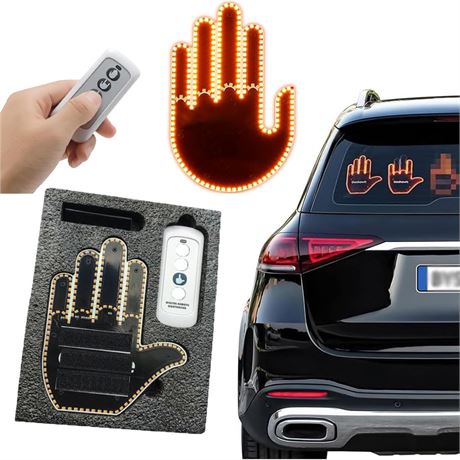 Car Gesture Light LED Hand Sign for Car with Remote (1pc)