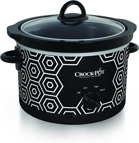 Mijoteuse Crockpot ronde 4.5L motif noir & blanc SCR450-HX