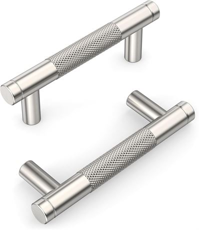 10 Pack Brushed Satin Nickel Cabinet Pulls, 3 Inch (76mm) Hole Centers