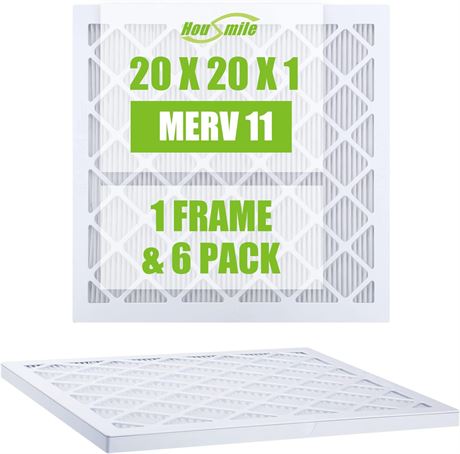 Housmile Furnace Filter 20x20x1, 6 Pack, MPR 1500