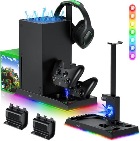 RGB Charging Stand with Cooling Fan for Xbox Series X & Controller