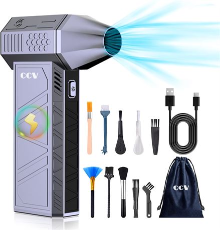 CCV 150000RPM Cordless Electric Air Duster, Pearl Blue