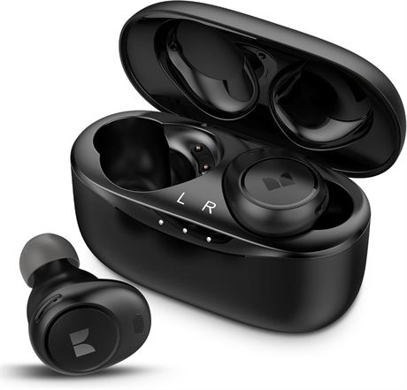 Monster Wireless Earbuds 5.3 Bluetooth, Touch Control, Charging Case, Black