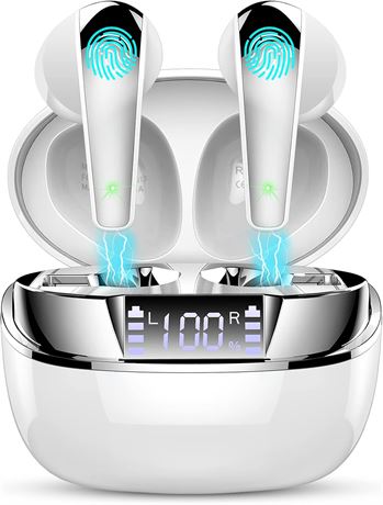 Wireless Earbuds, Bluetooth 5.2 Deep Bass, Noise Cancelling Earphones