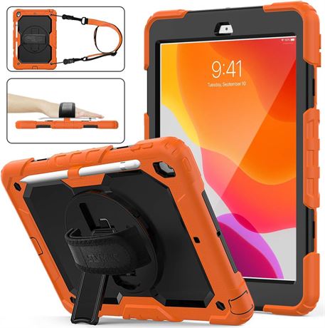 SEYMAC iPad 9th/8th/7th Gen 10.2 Case with 360  Stand