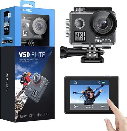 AKASO V50 Elite 4K60 Action Camera EIS Waterproof with Accessories