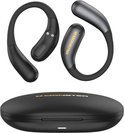 Monster AC229  couteurs sans fil, 40 h, charge rapide, BT6.0, l gers noir