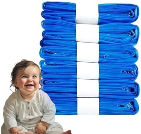 6-Pack Diaper Pail Refill Bags Compatible with Genie Munchkin (Blue)