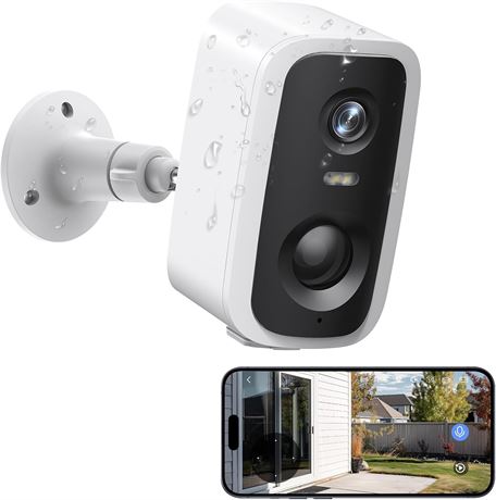 Wireless Outdoor Security Cameras, Battery Powered, 2.4G WiFi, Motion Sensor