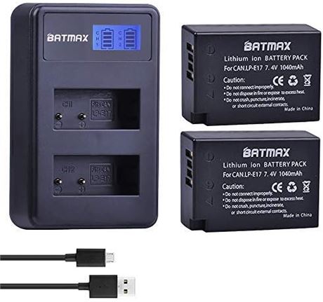 Batterie Batmax LP-E17 2pcs + Chargeur USB Canon EOS