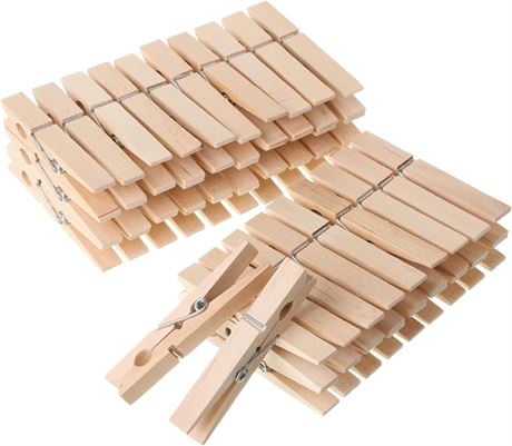 Mr. Pen Wooden Clothes Pins, Natural Wood, 50 Pack, 2.9in, Rust-Resistant