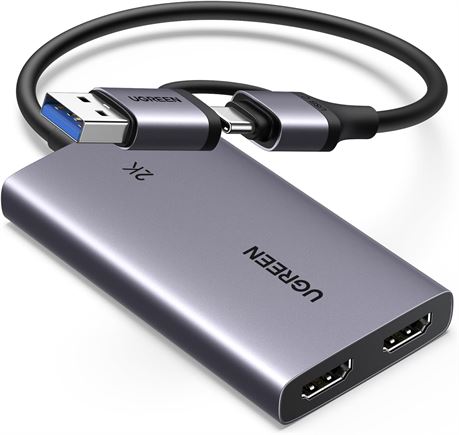 UGREEN HDMI Capture Card 2K@30Hz, 4K@30Hz Passthrough, USB 3.0