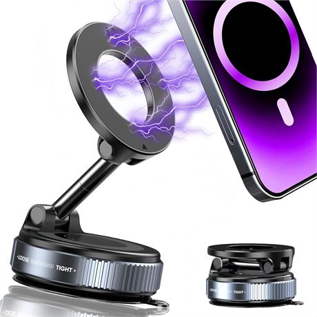 Upgraded 360° Magnetic Car Phone Mount, Suction Cup, Universal Holder